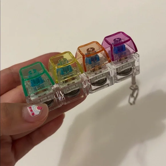 🌈🧊Light-Up Click Fidget Toy Keychain - Picture 5 of 14